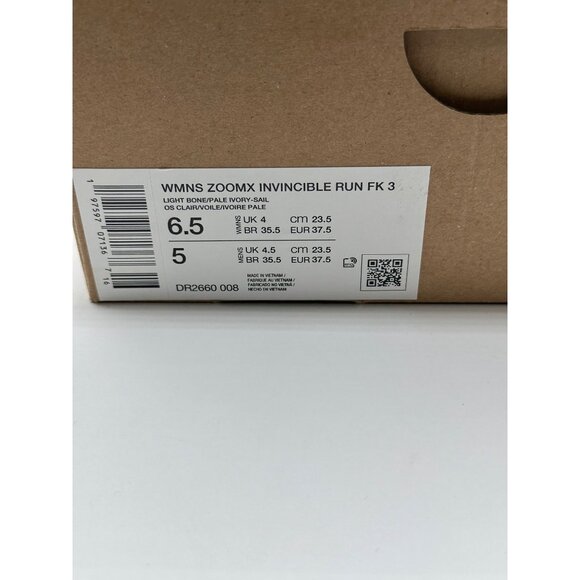 Women's Nike ZoomX Invincible Run FK 3 Light Bone Sail Gum DR2660-008 size 6.5 - Picture 13 of 14